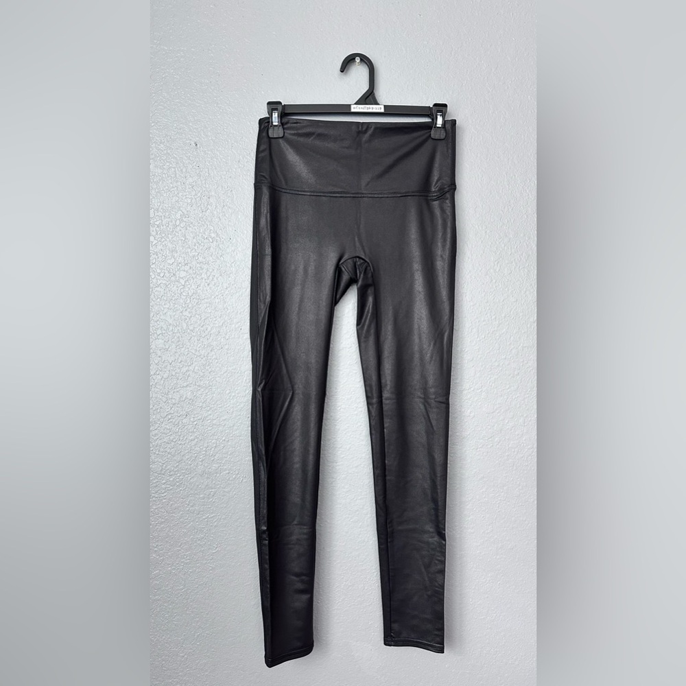 Women Jane & Bleecker Black Faux Leather Leggings Size Large